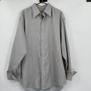Robert Graham Blue White Long Sleeve Subtle Collar Button Up Shirt Large